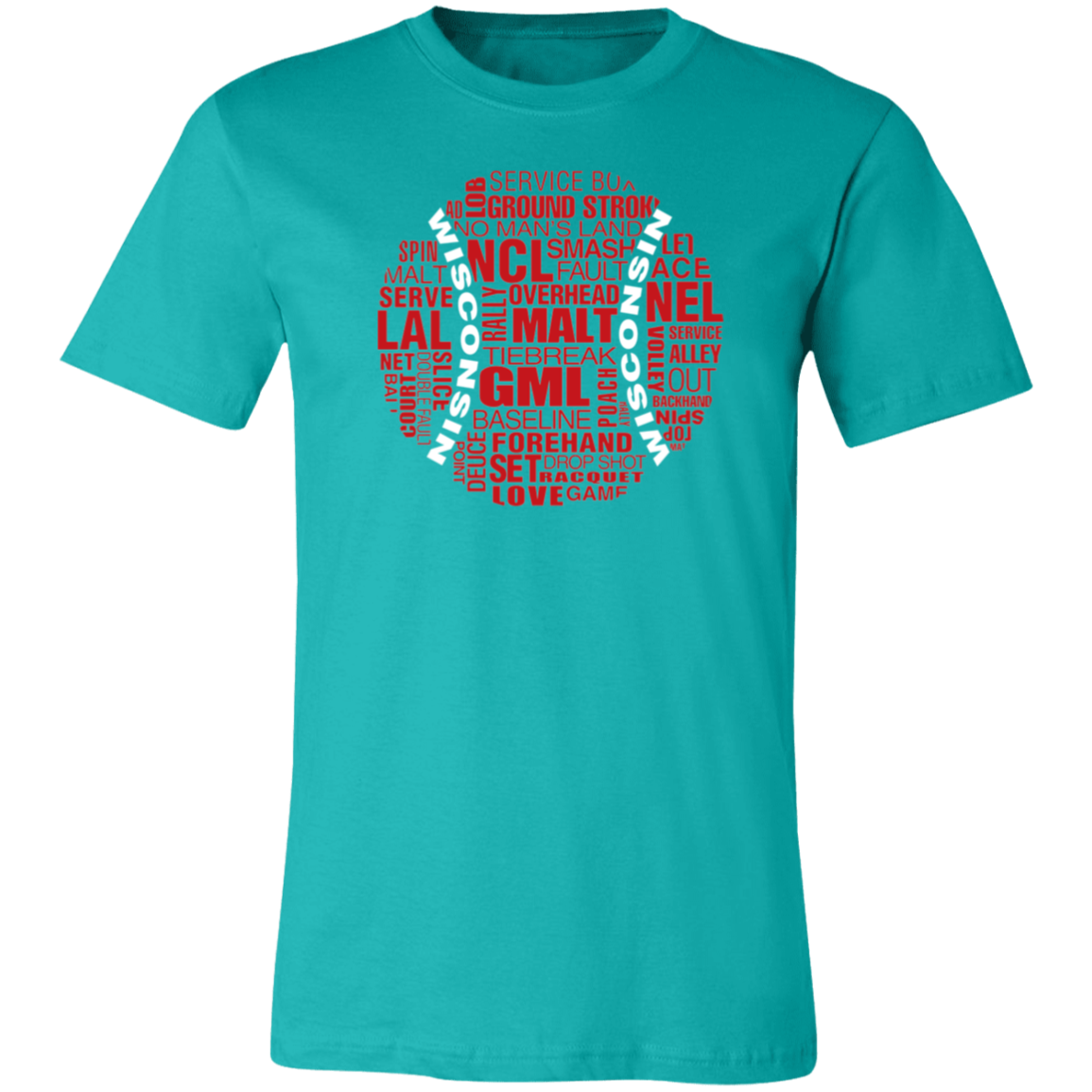 Wisconsin Red/White Tennis Ball Unisex Jersey Tee