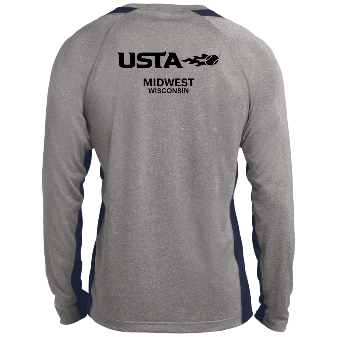 920 Tennis Long Sleeve Heather Colorblock Performance Tee