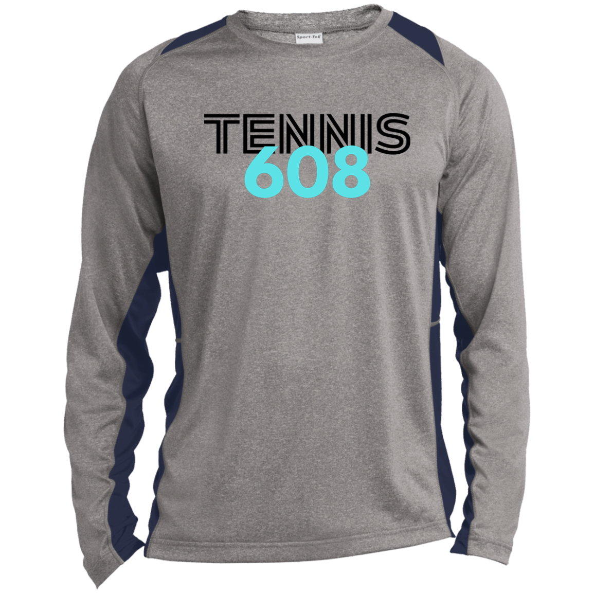 608 Long Sleeve Heather Colorblock Performance Tee