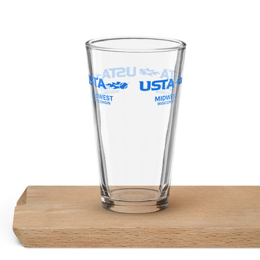 USTA Midwest Wisconsin Blue Shaker pint glass
